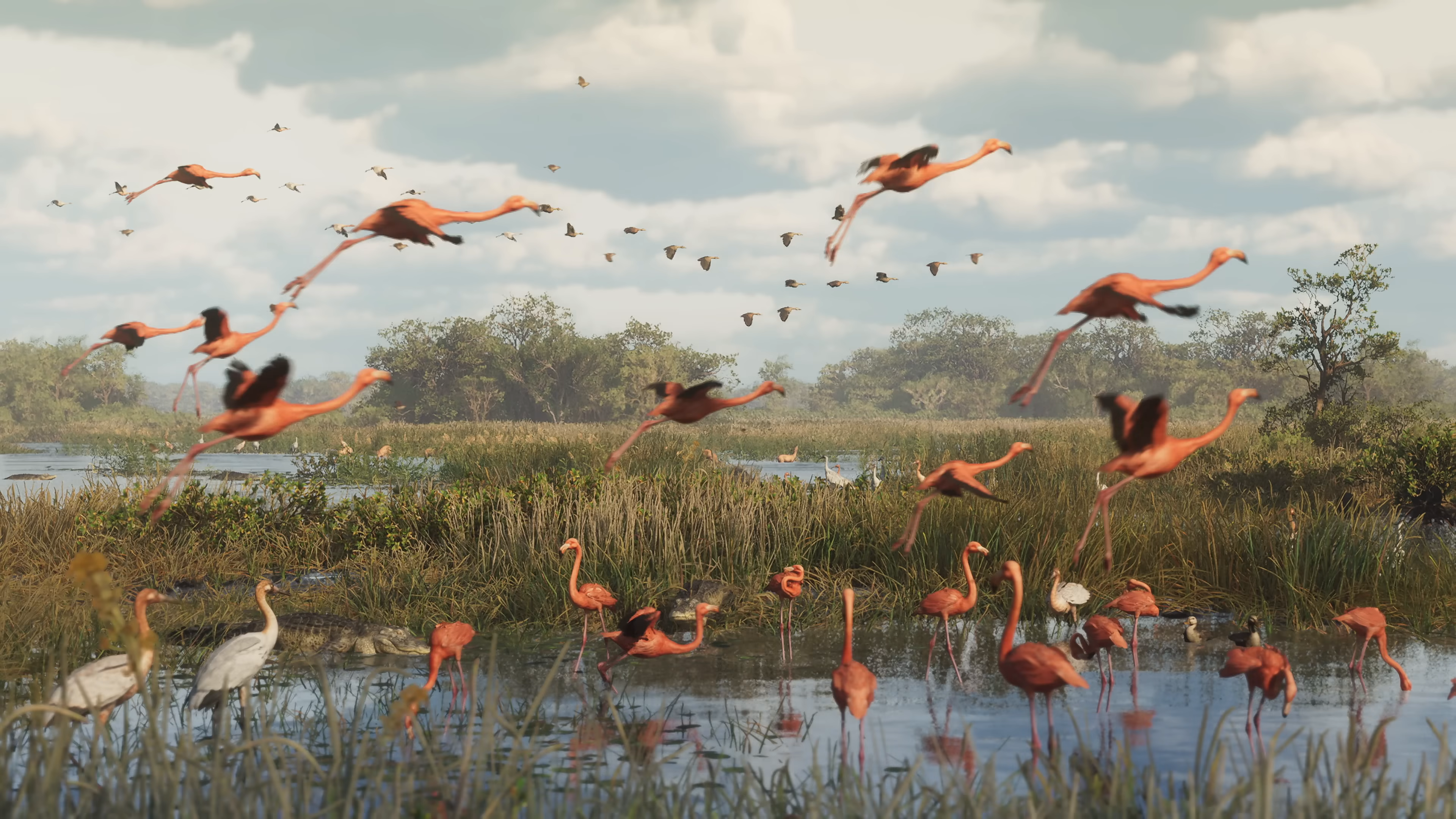 Flamingo wildlife in GTA 6 Leonida: confirmed in Grassrivers wetlands